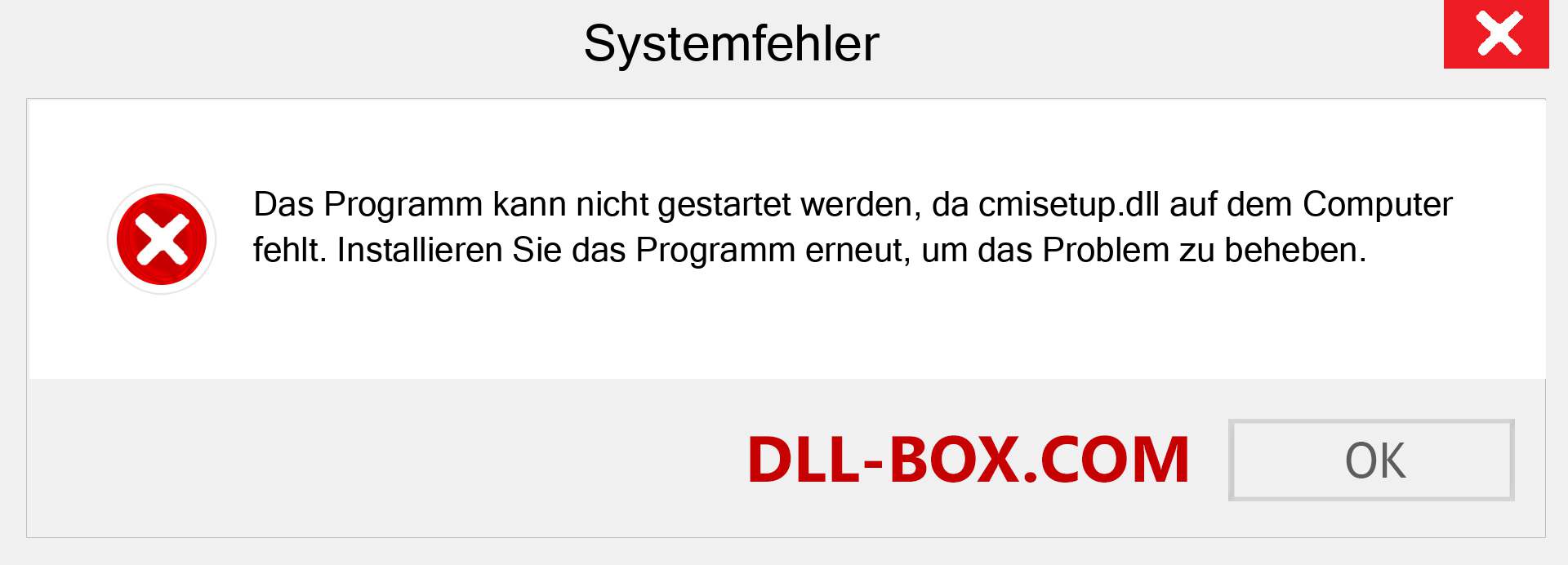 cmisetup.dll-Datei fehlt?. Download für Windows 7, 8, 10 - Fix cmisetup dll Missing Error unter Windows, Fotos, Bildern